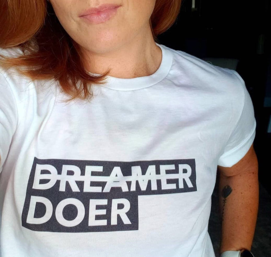 Doer - Socially Conscious T-Shirt - White | District of Clothing - Activism Apparel | Black Woman Owned Business